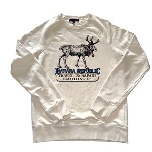 Banana Republic Pullover Sweatshirt Mens Med Tall Reindeer
